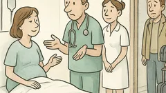 Witz: Im Gebärsaal fragt der Arzt nach Papa