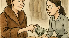 Witz: Frau kauft Nerzmantel – Banknoten patschnass