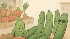 Witz: Ein Kaktus – die enttäuschte Gurke.